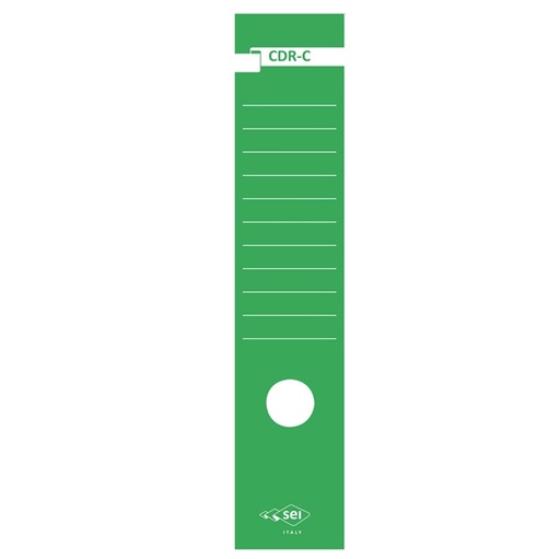 [D25321] Busta 10 copridorso CDR-C carta adesiva verde 7x34,5cm SEI ROTA
