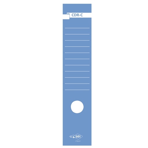 [D25323] Busta 10 copridorso CDR-C carta adesiva blu 7x34,5cm SEI ROTA