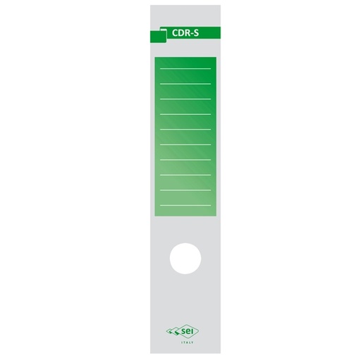 [D25325] Busta 10 copridorso CDR-S carta adesiva verde 7x34,5cm SEI ROTA