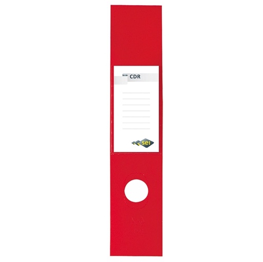 [D25331] Busta 10 copridorso CDR PVC adesivi rosso 7x34,5cm SEI ROTA