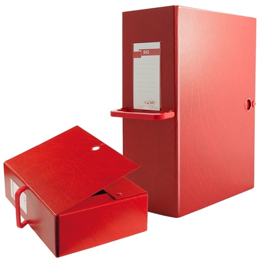 [D25627] Scatola archivio Big 120 250x350mm ROSSO c/maniglia Sei Rota