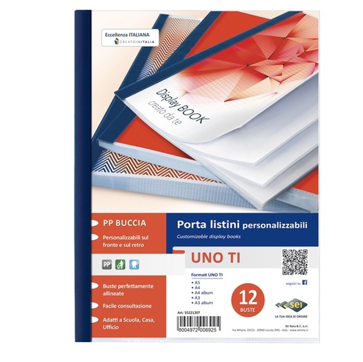 [D25881] Portalistini personalizzabile UnoTI 22x30cm 12 buste Sei Rota