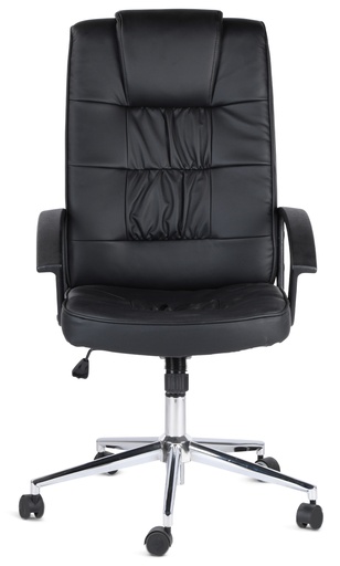 [173003] Poltrona Direzionale EMIRO Braccioli nylon base cromata, similpelle Nero max 90kg