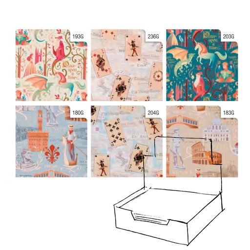 [D100024] Scatola 60 fogli Club Vintage 70x100cm Rex Sadoch