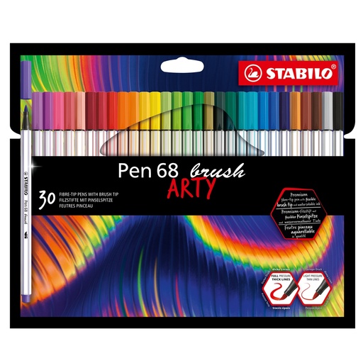 [D100059] Astuccio 30 pennarelli PEN 68 Brush ARTY Line Stabilo