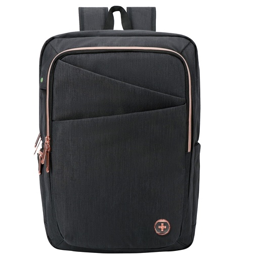 [D100090] Zaino porta notebook 15,6" Katy Rose nero c/zip rose gold Swiss Digital DESIGN