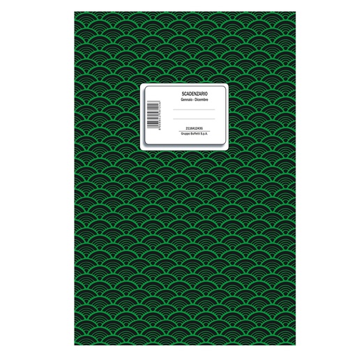 [D100102] Registro Scadenzario spiralato Gen-Dic 8pag. 29,7x21cm 2116A1243G Data Ufficio