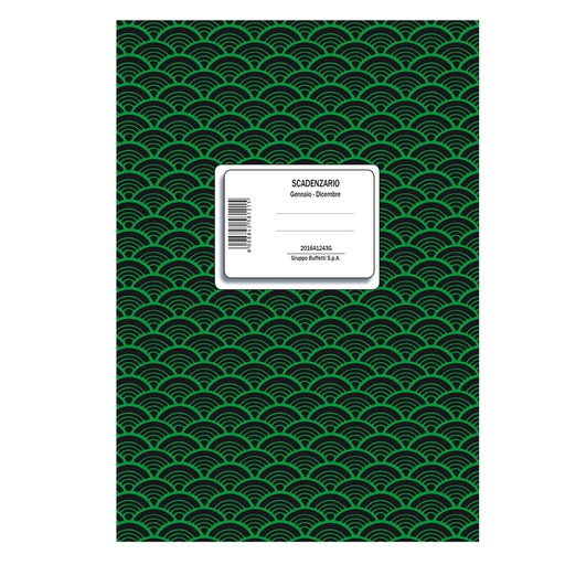 [D100103] Registro Scadenzario spiralato Gen-Dic 8pag. 24x17cm 2016A1243G Data Ufficio