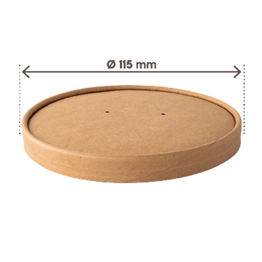 [D100120] 25 Coperchi per bowl portazuppe monouso da 780ml avana Signor Bio