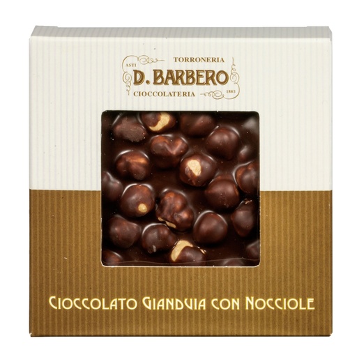 [D100193] Tavoletta di cioccolato gianduja con nocciole 120gr in astuccio -stagionale