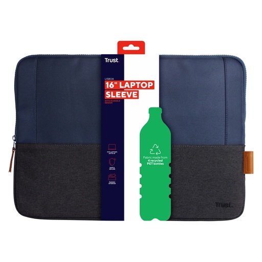 [D100208] LISBOA 16" LAPTOP SLEEVE - BLUE- Trust