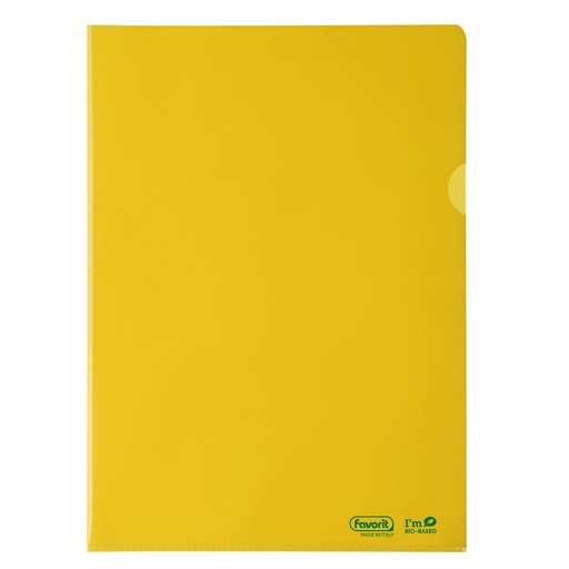 [D100212] 25 cartelline a L 22X30 PE Bio-Based giallo liscio superior Favorit