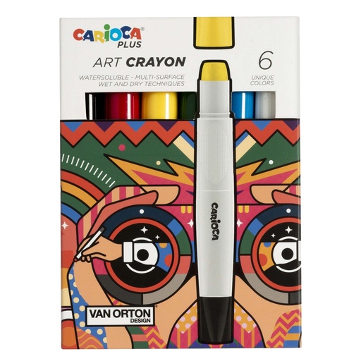 [D100222] Astuccio 6 pastelli a cera colori assortiti Carioca Plus