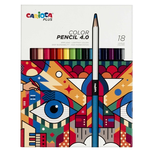 [D100225] Astuccio 18 matite colorate assortiti Carioca Plus