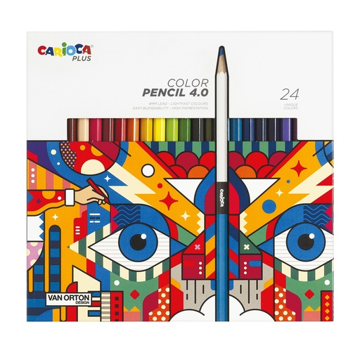 [D100226] Astuccio 24 matite colorate assortiti Carioca Plus