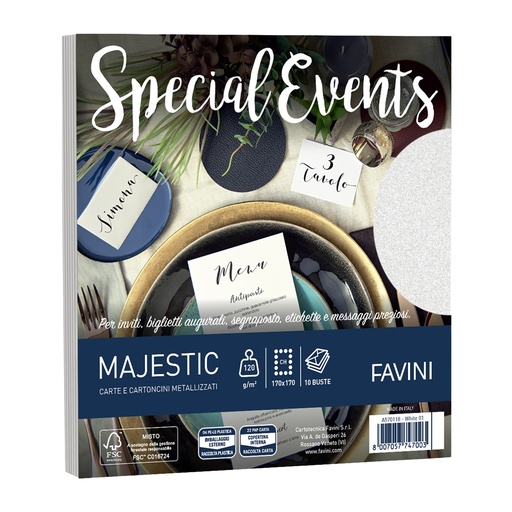 [D100439] 10 buste Special Events 120gr 170x170mm bianco 01 Favini