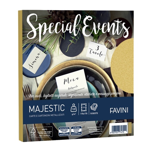 [D100444] 10 buste Special Events 120gr 170x170mm oro 04 Favini