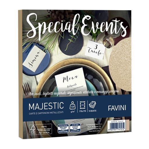 [D100446] 10 buste Special Events 120gr 170x170mm sabbia 07 Favini