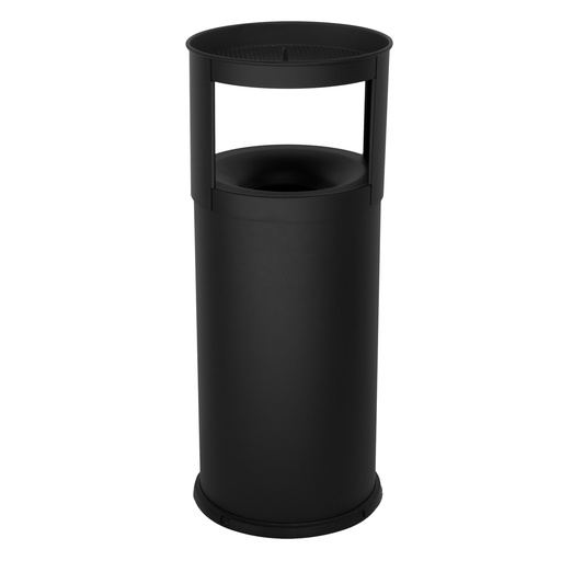 [D100479] Gettacarte autoestinguente con posacenere 40L in acciaio nero Stilcasa