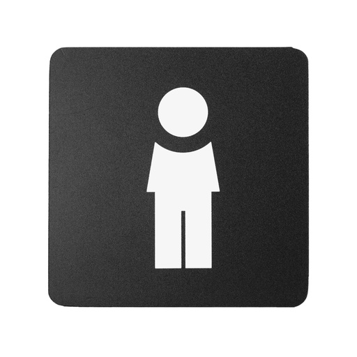 [D100486] Pittogramma toilette uomo 16x16cm PVC nero/bianco Stilcasa