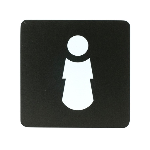 [D100487] Pittogramma toilette donna 16x16cm PVC nero/bianco Stilcasa