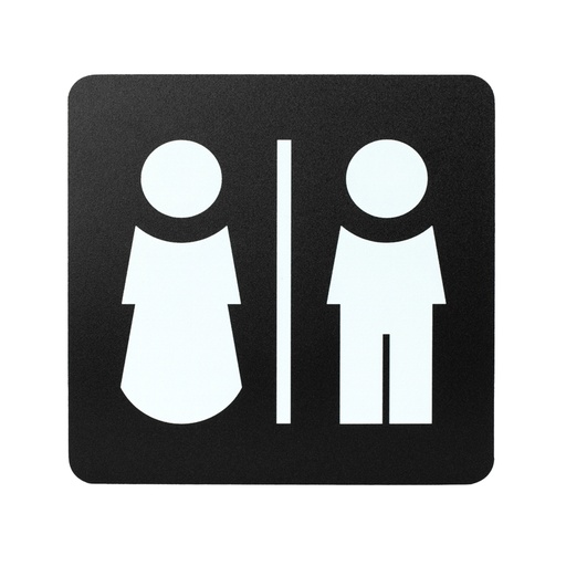 [D100488] Pittogramma toilette uomo/donna 16x16cm PVC nero/bianco Stilcasa