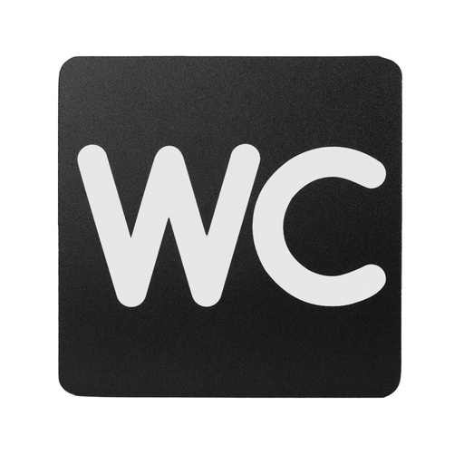 [D100489] Pittogramma WC 16x16cm PVC nero/bianco Stilcasa
