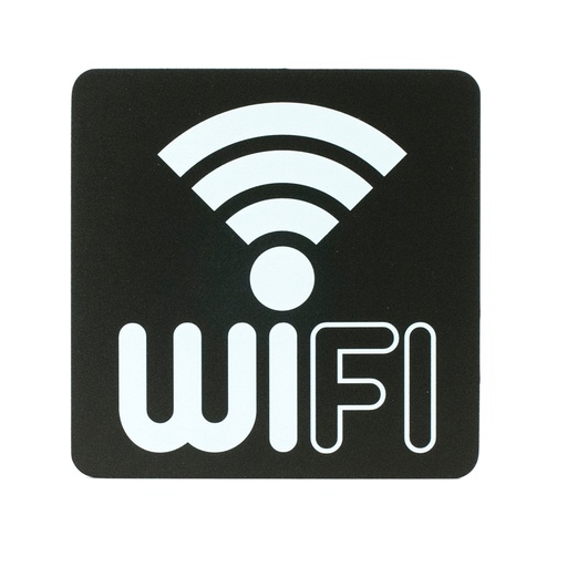 [D100490] Pittogramma Wifi 16x16cm PVC nero/bianco Stilcasa