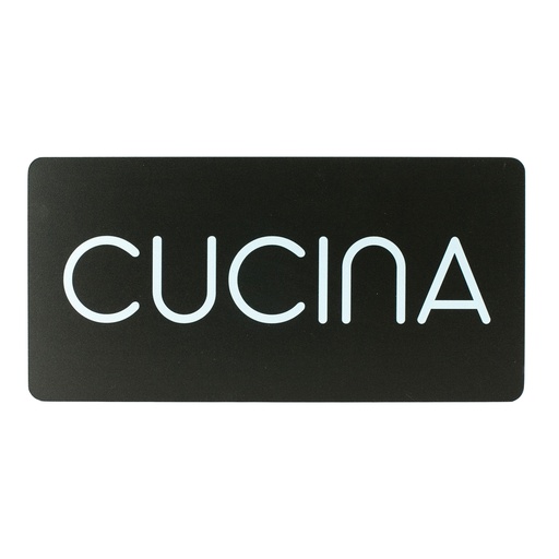 [D100491] Pittogramma Cucina 32,5 x 16cm PVC nero/bianco Stilcasa