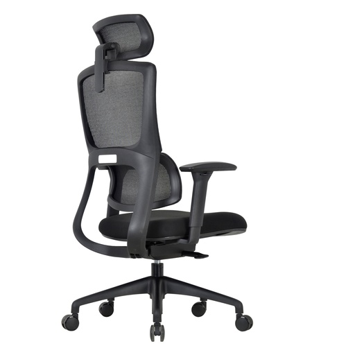 [D100551] Poltrona semidirezionale Balance CH3255 nero in rete c/braccioli