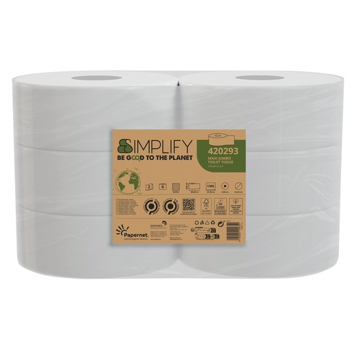 [D100617] Pacco 1305 strappi Carta Igienica MaxiJumbo goffratura micro SIMPLIFY Papernet