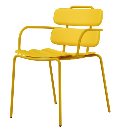 [D100632] Seduta collettivita' Lemon con braccioli giallo Unisit