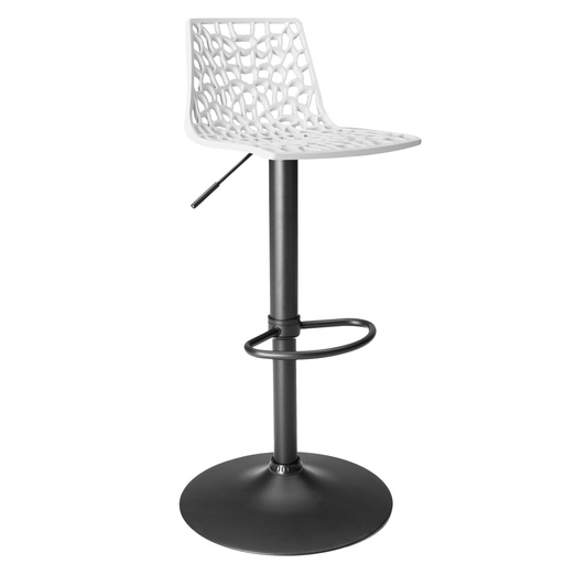 [D100644] Sgabello Spider Gas base nero opaco / bianco Grandsoleil