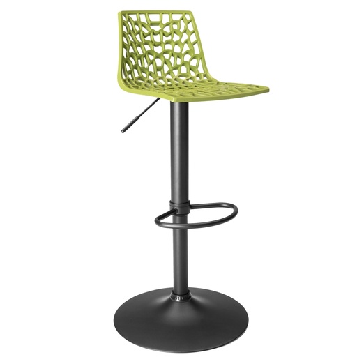 [D100645] Sgabello Spider Gas base nero opaco / verde anice Grandsoleil