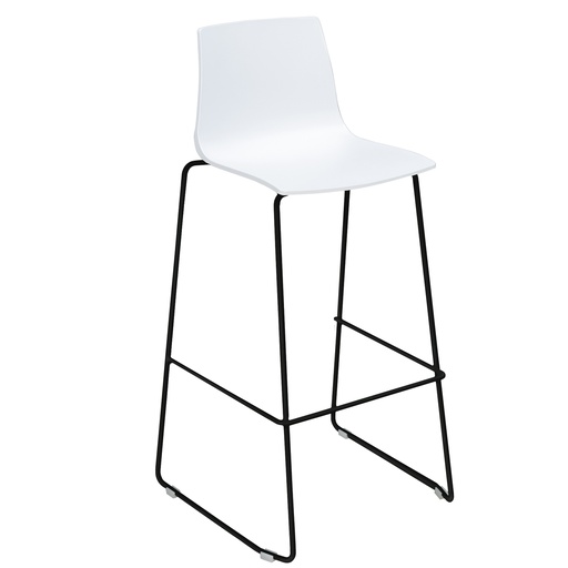 [D100649] Sgabello Imola Fix base nero opaco / bianco Grandsoleil