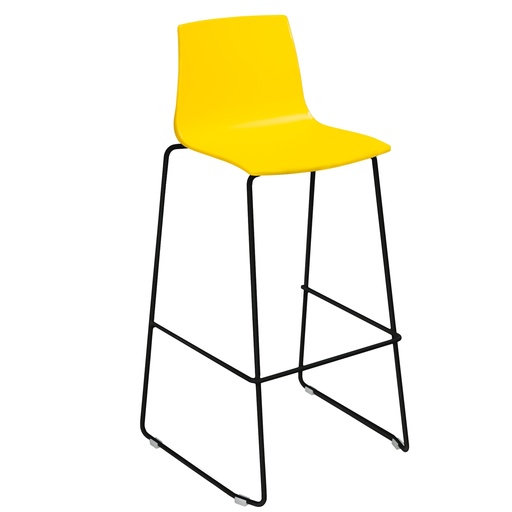 [D100650] Sgabello Imola Fix base nero opaco / giallo Grandsoleil