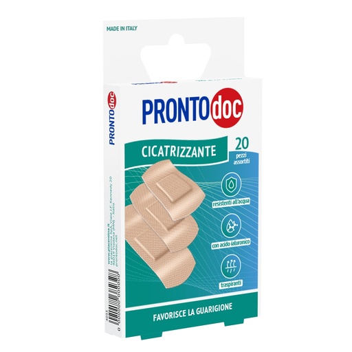 [D100700] Scatola 20 cerotti cicatrizzanti con acido ialuronico assortiti ProntoDoc