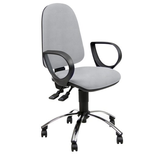 [D100753] Sedia OPERATIVA Jupiter JPLY/BRJ/PT vera pelle GRIGIO chiaro C/BRACC.
