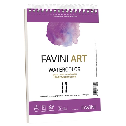 [D100779] Blocco spiralato Watercolor Favini Art 20fg 300gr A5