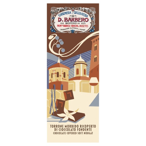 [D100968] Tavoletta torrone morbido ricoperto di cioccolato 170gr in astuccio Barbero