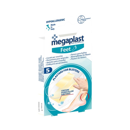 [D101080] Scatola 5 cerotti per vesciche in PU traspirante Megaplast