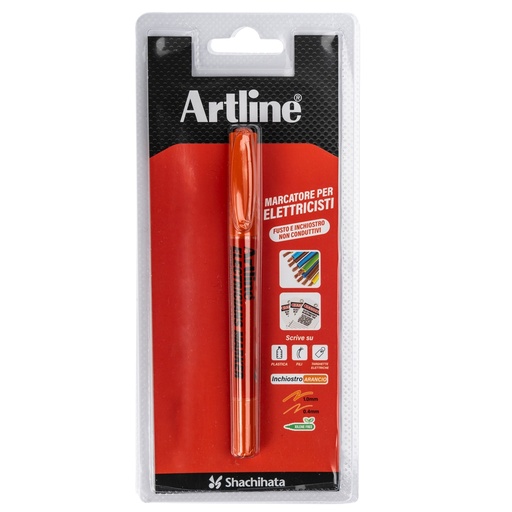 [D101130] Marcatore permanente a doppia punta 0,4-1mm per elettricisti arancione artline