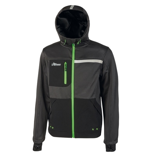[D101140] Felpa Galaxy taglia XL nero/verde U-power