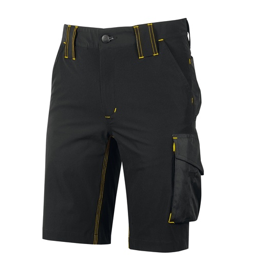 [D101245] Bermuda Mercury taglia XL nero/giallo U-Power