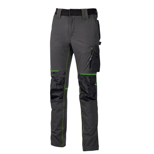 [D101284] Pantaloni da lavoro Atom taglia M grigio/verde U-power