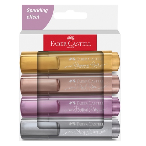 [D101476] Astuccio 4 evidenziatori Textliner 46 colori assortiti metallic Faber Castell