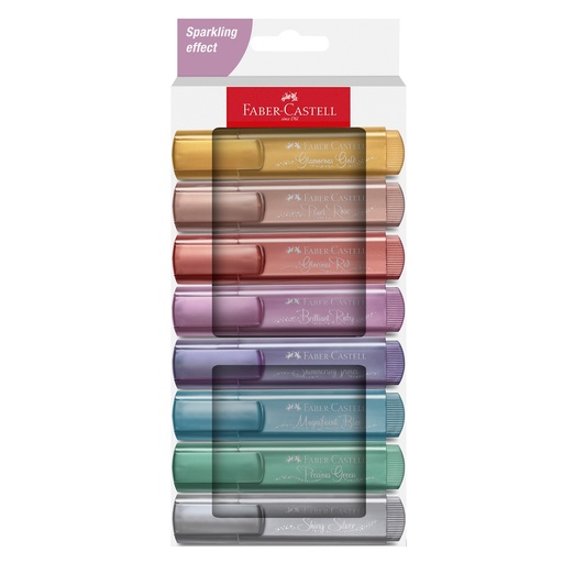 [D101477] Astuccio 8 evidenziatori Textliner 46 colori assortiti metallic Faber Castell