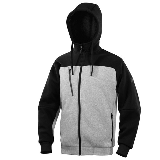 [D101491] Felpa con cappuccio Borgo taglia L grigio/nero Deltaplus