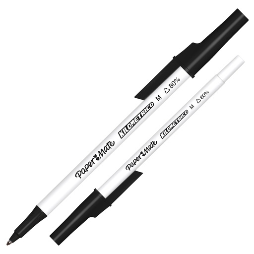 [D101521] Penna sfera c/cappuccio Kilometrico Recycled 1.0mm nero Papermate