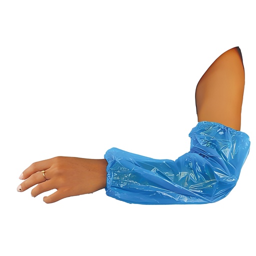 [D101564] Conf 100 coprimaniche monouso LDPE 40cm azzurro Worker